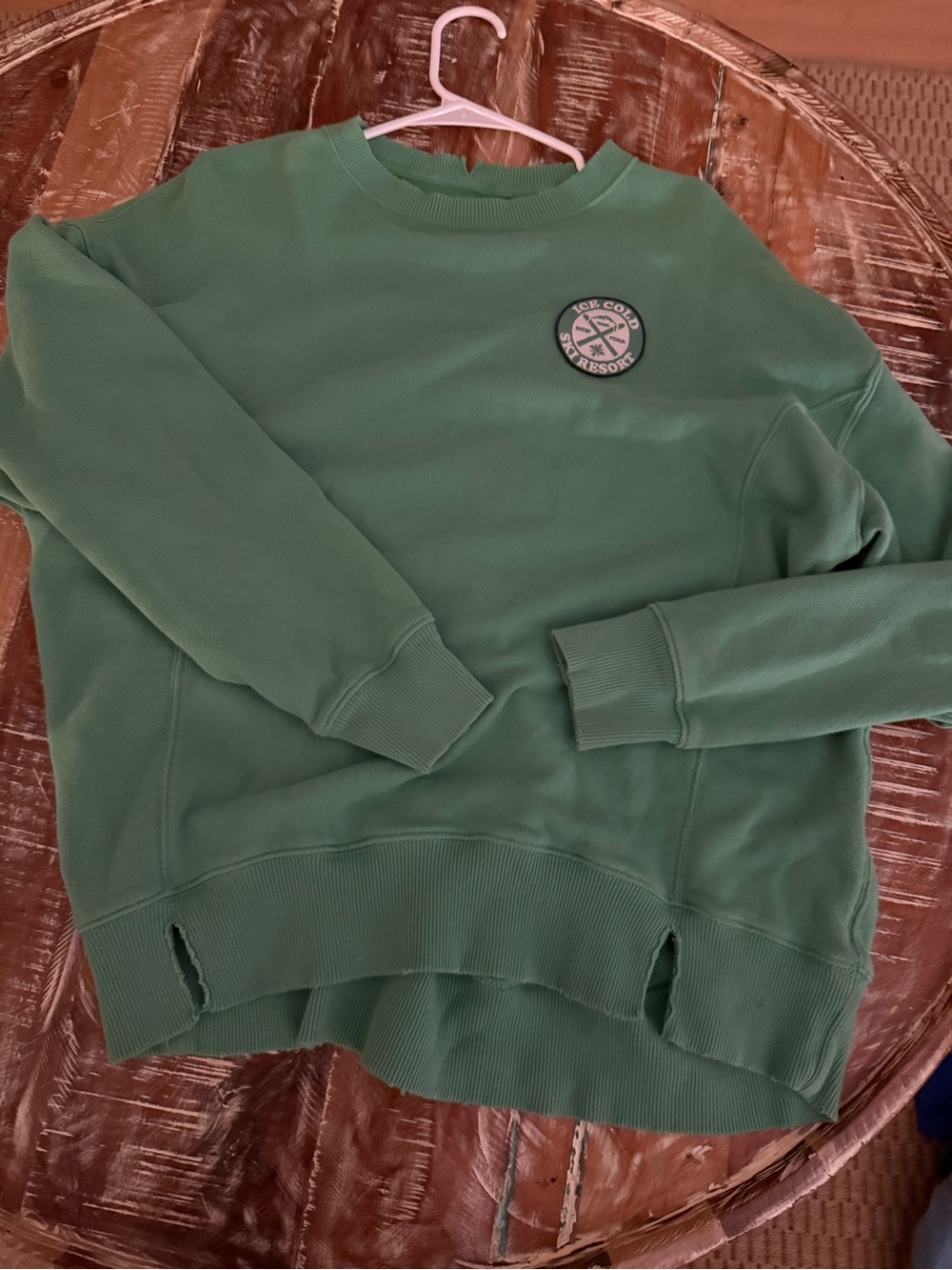 aerie Green Crewneck sweatshirt with Chest Patch